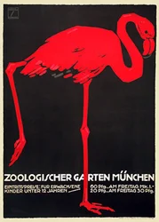 Zoo Plakat z czerwonym flamingiem