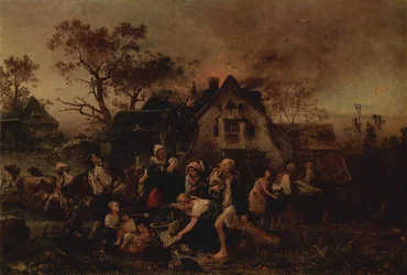 Pożar w wiosce