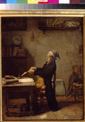 Naukowiec przy pracy Knausa Ludwiga (1829-1910). Olej na drewnie. Państwowe Muzeum Sztuk Pięknych im. A. Puszkina, Moskwa