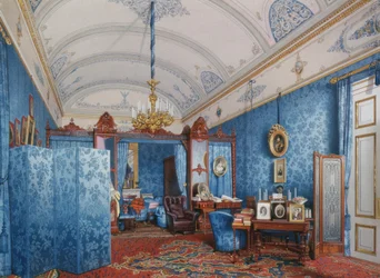 Wnętrza Pałacu Zimowego. Garderoba cesarzowej Marii Aleksandrowny, 1857 r.