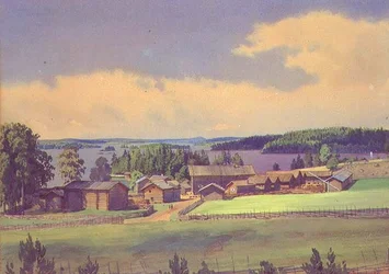 Pejzaż Północny (akwarela na papierze)