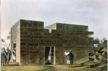 Świątynia Jowisza Ammona w Libii, tablica 70 z „Widoków w dominiach osmańskich”, wyd. Robert Bowyer (1758-1834) 1810 (akwatinta)