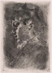 Portret młodej kobiety w profilu