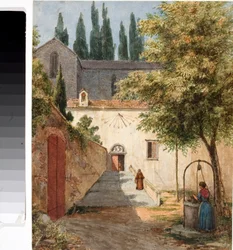 Klasztor Franciszkanów, Włochy (Akwarela