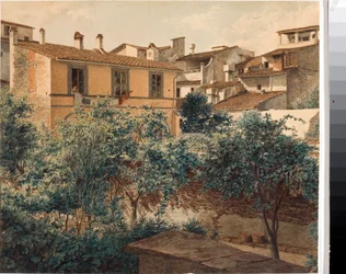 Widok domów we Florencji (Akwarela, ok.1825)