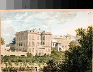 Widok willi Cambasio, Genua (Akwarela, ca 1820)