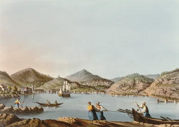 Port Zachodni na wyspie Samos, tablica 60 z Views in the Ottoman Dominions, wyd. przez R. Bowyera, 1810 (akwatinta)