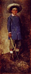 Portret dziecka, Luigi Nono (1850-1918), olej na desce.