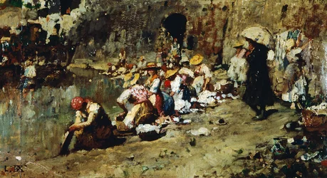 Don Antonion kiusaukset, Luigi Nono (1850-1918), öljy levylle.kiillotus