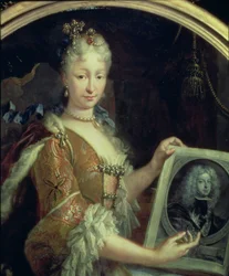 131 0794125/2 Portret Elżbiety Farnese (1692-1766) drugiej żony Filipa V Hiszpanii (olej na płótnie)