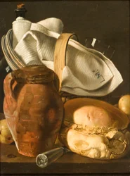Martwa natura z chlebem, dzbanem i serwetką, po ok. 1830 r. (olej na płótnie)