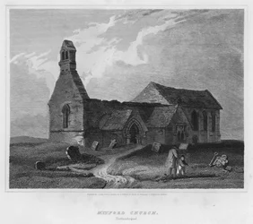 Kościół Mitford, Northumberland (grawerowanie)