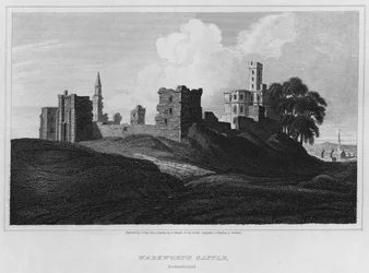 Zamek Warkworth, Northumberland (grawerowanie)