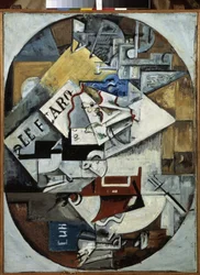 Martwa natura. (Le Figaro) Obraz Ljubowa (Lioubowa) Sergeyevna Popova (1889-1924), olej na płótnie