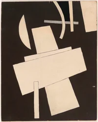 Sans titre - Popova, Lyubov Sergeyevna (1889-1924) Bez tytułu gwasz na tekturze ca 1916-1918 - 49,5x39,5 - Nowy Jork. Muzeum Sztuki Nowoczesnej (MOMA)