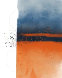 Abstrakcja: Niebieski Pomarańczowy