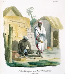 Robienie sandałów sznurkowych, 1827-35