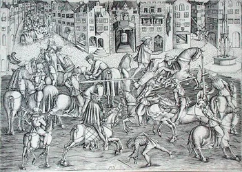 Turniej, ok. 1500 (grawerowanie)