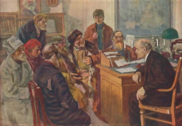 „Lenin rozmawia z chłopami”, 1939.