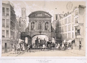 Temple Bar, Londyn, c1845