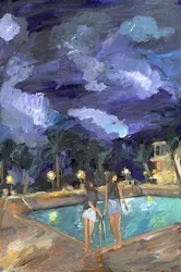 Abby i Rachel (farba akrylowa na archiwalnym druku pigmentowym)