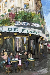 Café De Flore, 2019 (farba akrylowa na archiwalnym druku pigmentowym)