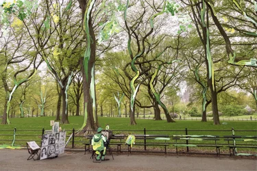 Central Park, 2019 (farba akrylowa na archiwalnym druku pigmentowym)