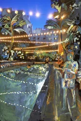 Nocne pływanie, 2021 (farba akrylowa na archiwalnym druku pigmentowym)