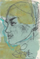 Szkicownik 12, 2024 (tempera, węgiel na papierze)