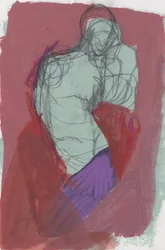 Szkicownik 15, 2024 (tempera, węgiel na papierze)