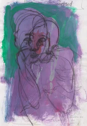 Szkicownik 4, 2024 (tempera, węgiel, ołówek na papierze)
