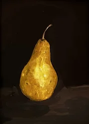 Martwa natura z złotą gruszką