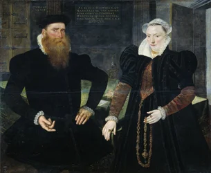 Portret Gillisa Hooftmana, armatora i jego żony Margarethy van Nispen (Gilles van Eichelenberg, zwany Hoffmanem)