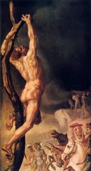 Kalwaria, detal z lewego panelu bocznego, 1545-1550