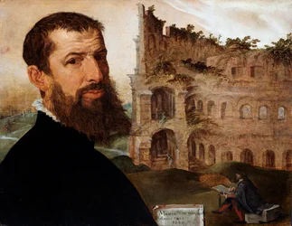 Autoportret malarza z Koloseum w tle, 1553
