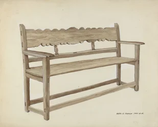 Ławka Kościelna - Drewniana, ok. 1900 r. 1937.