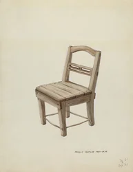 Małe drewniane krzesło, ok. 1900 r. 1937.