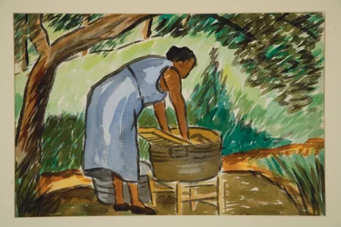 Kobieta myjąca, ok. 1934 (akwarela)