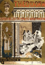 Theodora w teatrze Porte Saint Martin w Paryżu. Ilustracja autorstwa Manuela Orazi