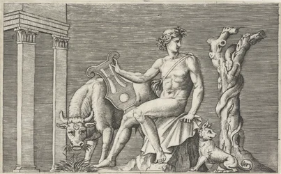 Apollo strzeże stada Admetusa Przedstawienia mitologiczne po starożytnych płaskorzeźbach (tytuł serii)
