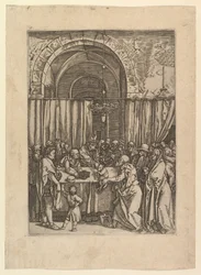 Arcykapłan odmawiający baranka ofiarnego od Joachima, wg Dürera, ca. 1500-1534.