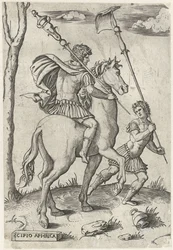 Rzymscy generałowie Scipio Africanus Maior na koniach i Scipio Africanus Minor Bohaterowie rzymscy na koniach (tytuł serii)