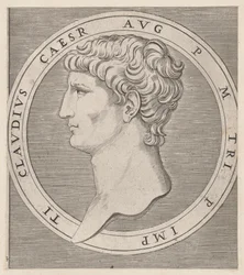 Speculum Romanae Magnificentiae: Claudius, from The Twelve Caesars, ca. 1500-1534., ca. 1500-1534.    1140097   pl       polish Successfully Translated  Original: Temple of Pola in Istria, plate 21 from Some Views of Triumphal Arches and other monuments Tr