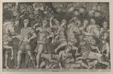 Zwierciadło rzymskiej świetności: Polowanie na lwa, ca. 1500-1534., ca. 1500-1534.