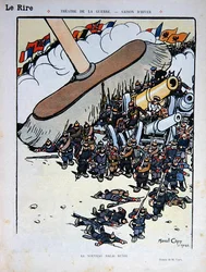 „Nowa rosyjska miotła”, rysunek z magazynu „Le Rire” z 5 grudnia 1914 r. (kolor lito)