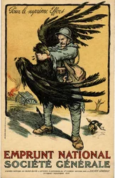 Wojna 1914-1918. Plakat reklamowy Société Générale „Pożyczka narodowa”