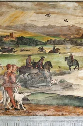 Scena polowania, szczegół wizyty Christiana I z Danii u Bartolomeo Colleoni, Hall of Honor