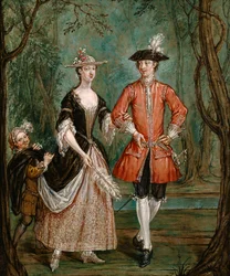 „Dama i dżentelmen z pazią”, c1750-c1755