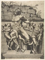 Laokoona i jego synów zaatakowali węże, ca. 1515-27.