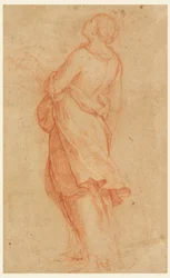 Rysunek przedstawiający młodą kobietę (św. Maria Magdalena pod krzyżem), 1550-75